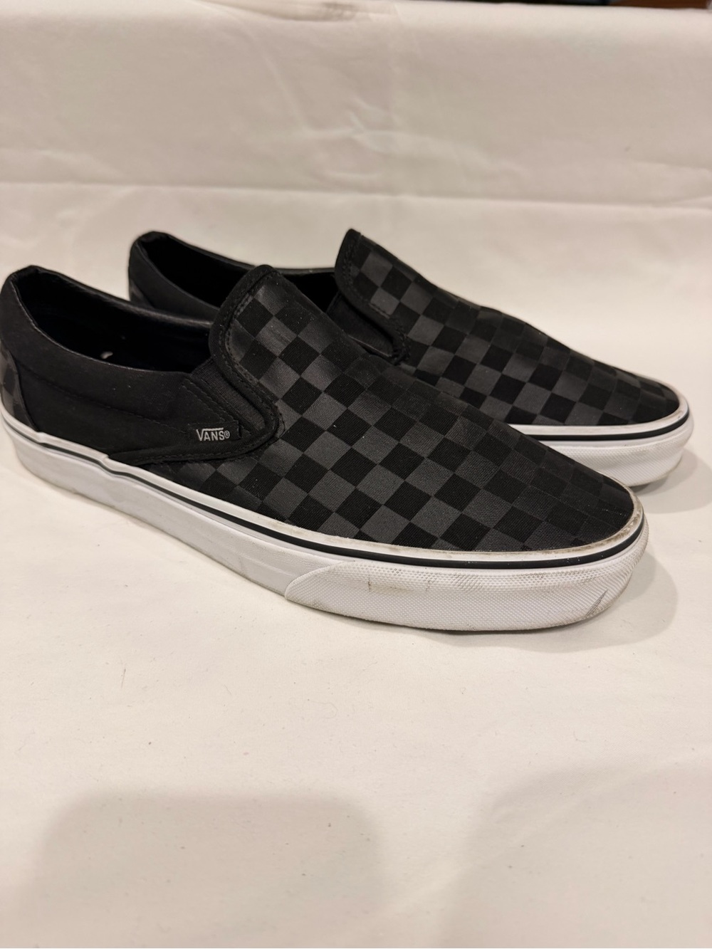 Vans Black Checkerboard Slip-On Loafers
